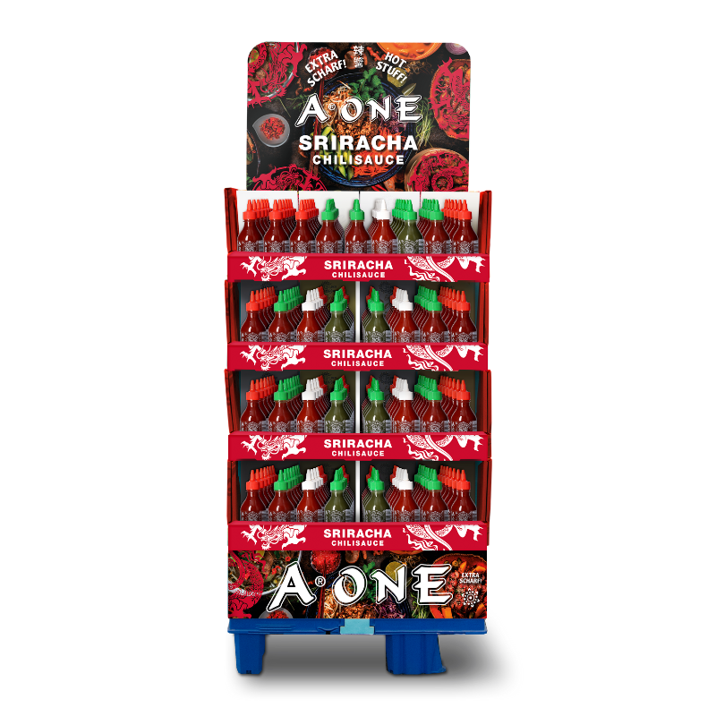 A-ONE Sriracha 500ml Sort. DIS 1/4 Chep