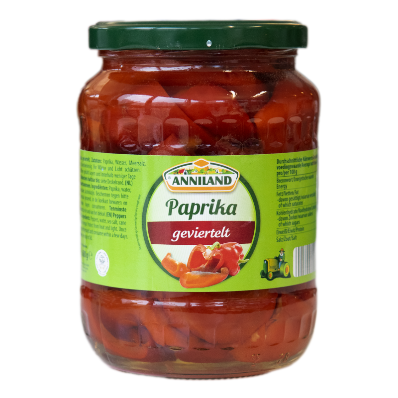 ANNILAND Geviertelte Paprika 680g GL