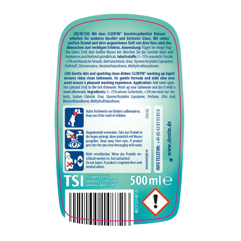 CLENTIN Geschirrspülmi. Balsam 500ml PFL
