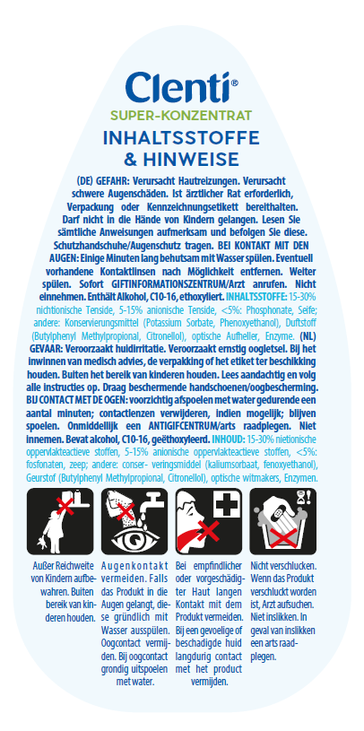CLENTI Waschmittel 2fach sort. DI ¼ CHEP