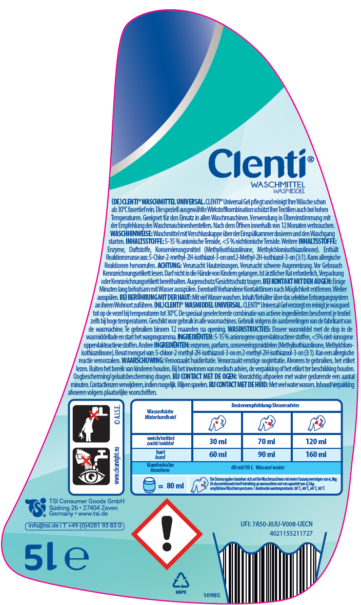 CLENTI Universal Gel Waschmittel 5l PFL