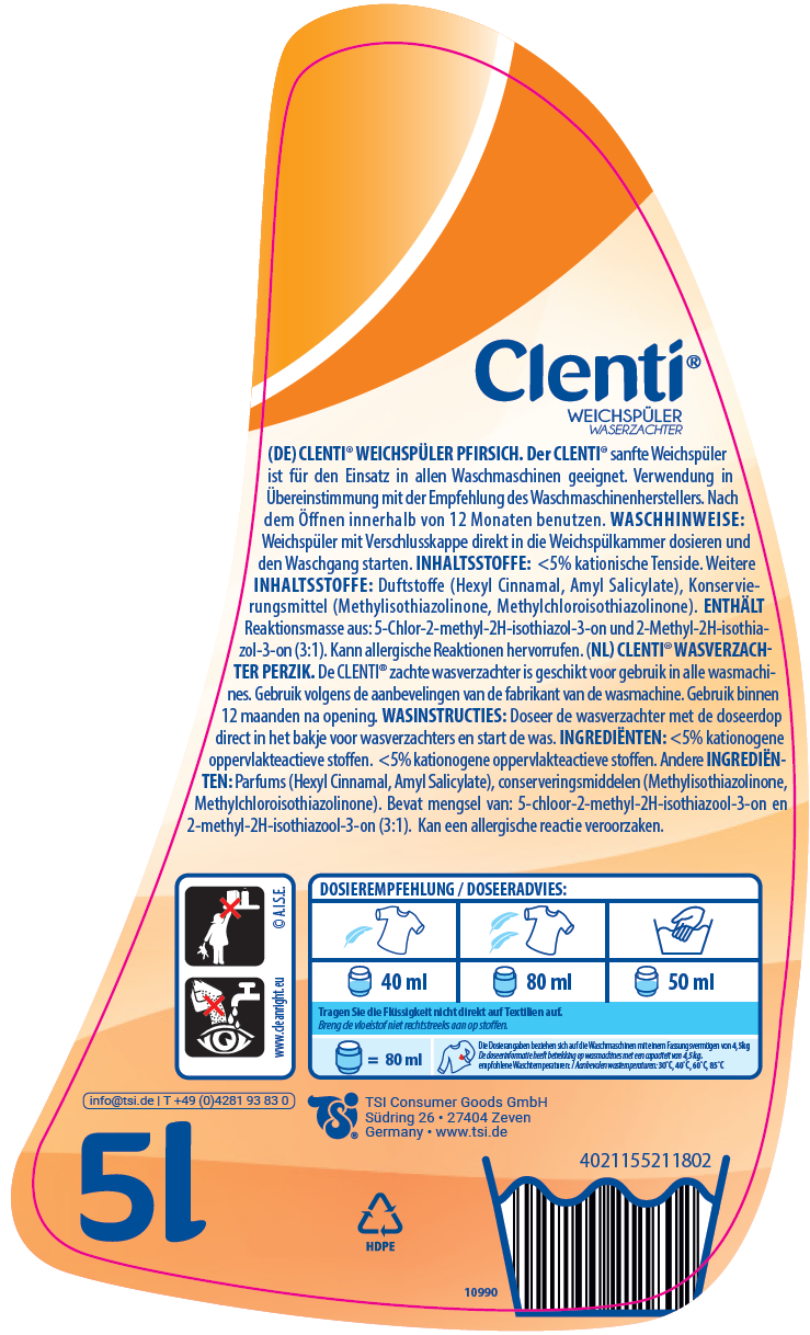 CLENTI Weichspüler Pfirsich 5l PFL