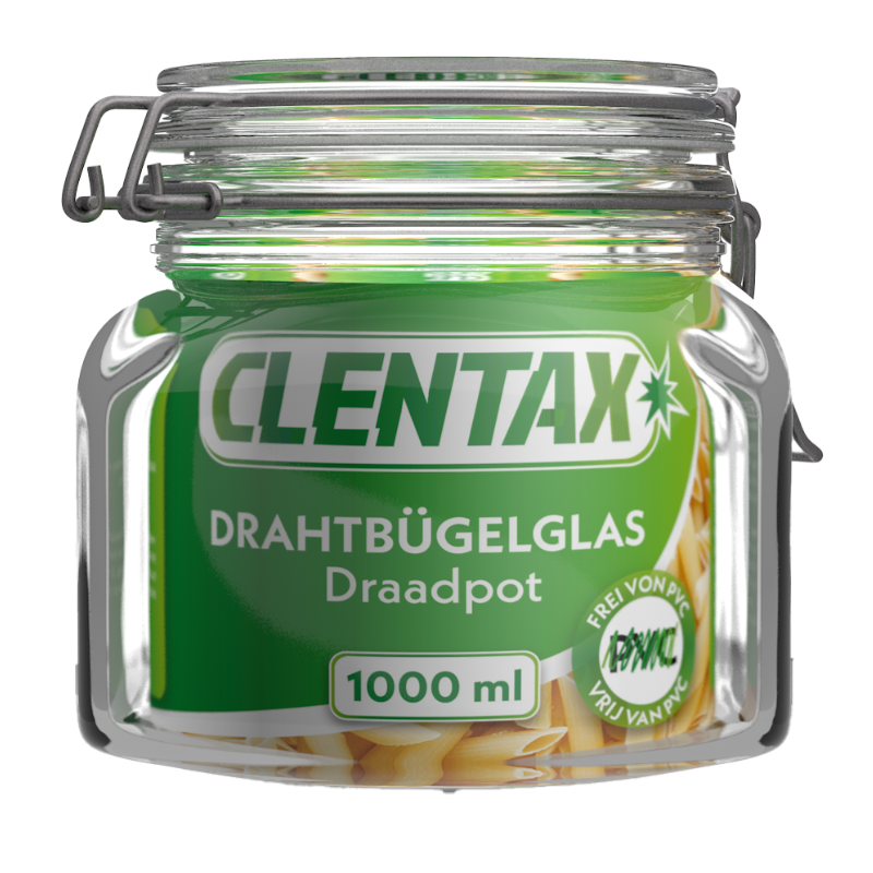 CLENTAX Drahtbügelglas 1000ml - Lebensmittelhandel
