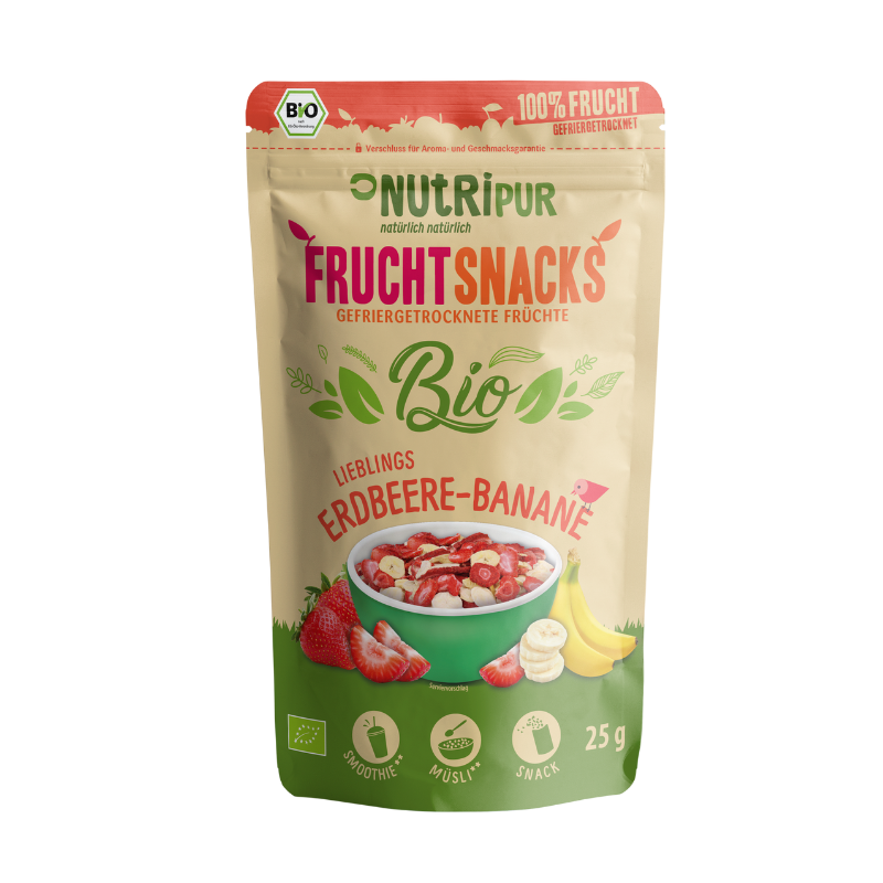 NUTRIPUR FRUCHTSNACKS BIO FD Erdb-Banane 25 g