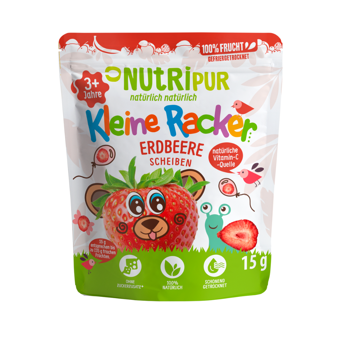 NUTRIPUR Ki.Racker Erdbeere 15g BT
