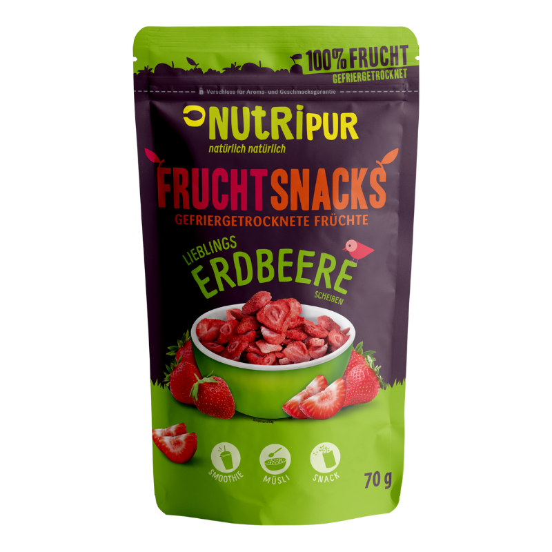 NUTRIPUR FRUCHTSNACKS FD Erdbeeren 70 g