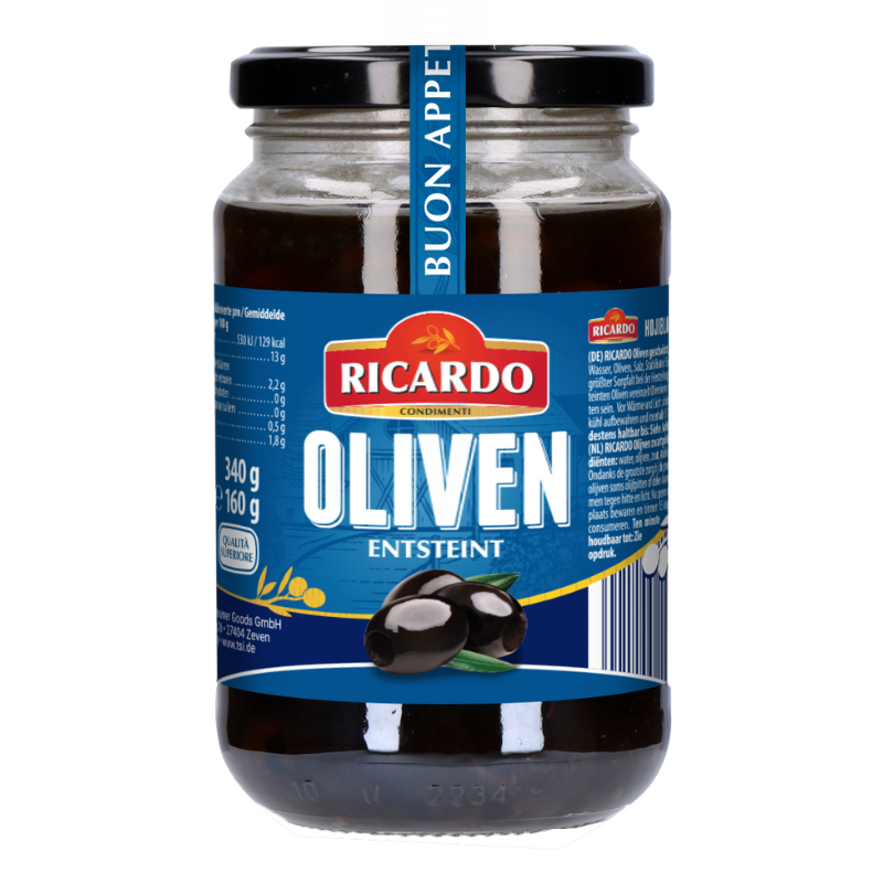 RICARDO Oliven schwarz o. Stein 340g GL