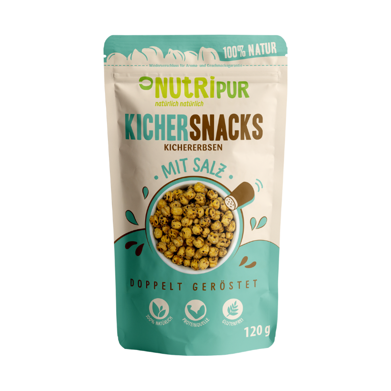 NUTRIPUR KICHERSNACKS Kichererbsen Salz 120 g