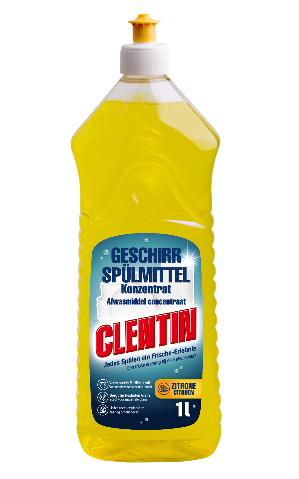 Geschirrspülmittel von Clentin, 1 liter, Duft Zitrone