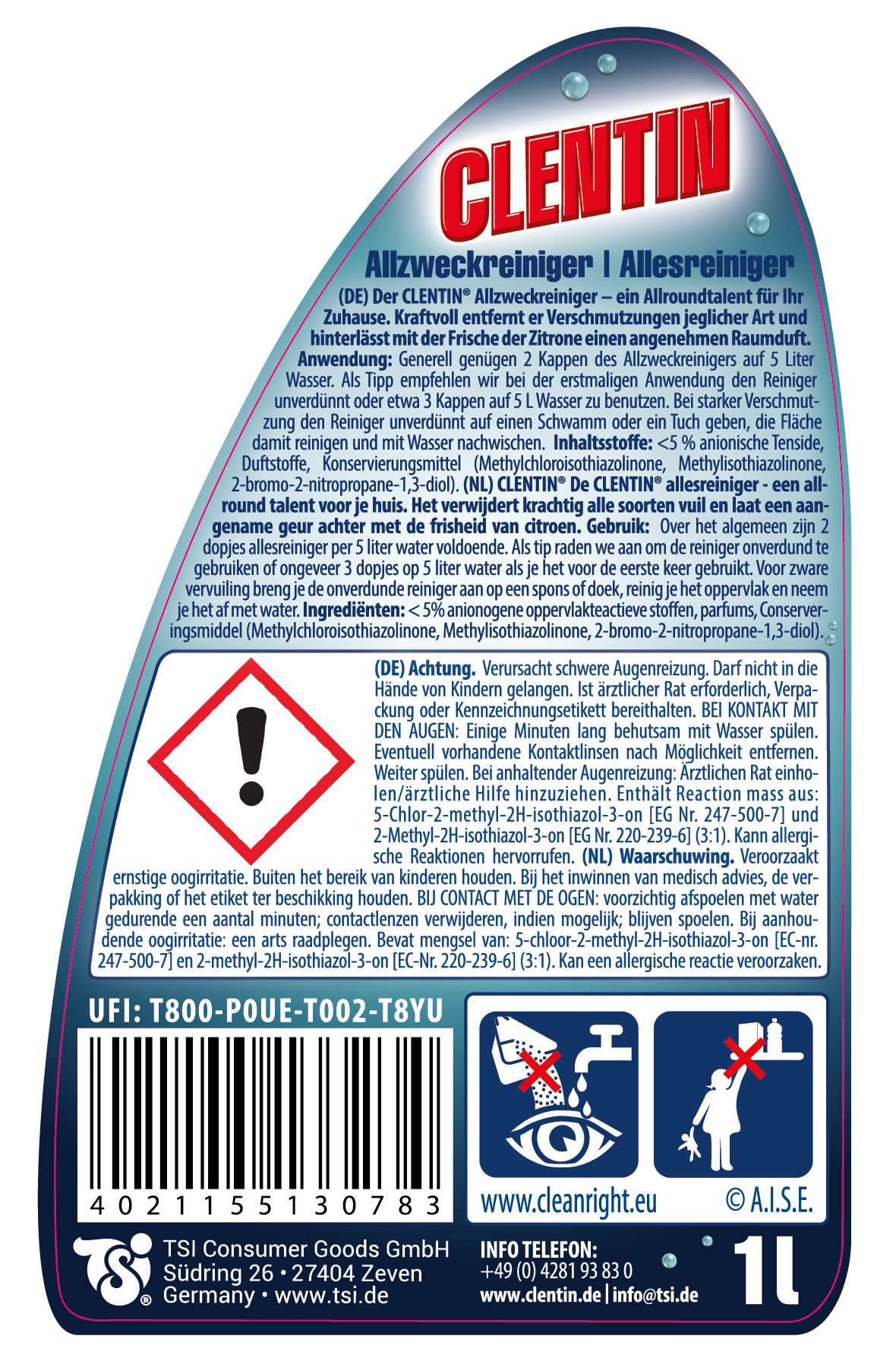 CLENTIN Allzweckreinig. 1l PFL