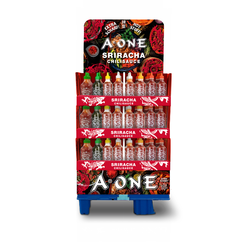 A-ONE Sriracha 500ml Sort. DIS 1/4 Chep