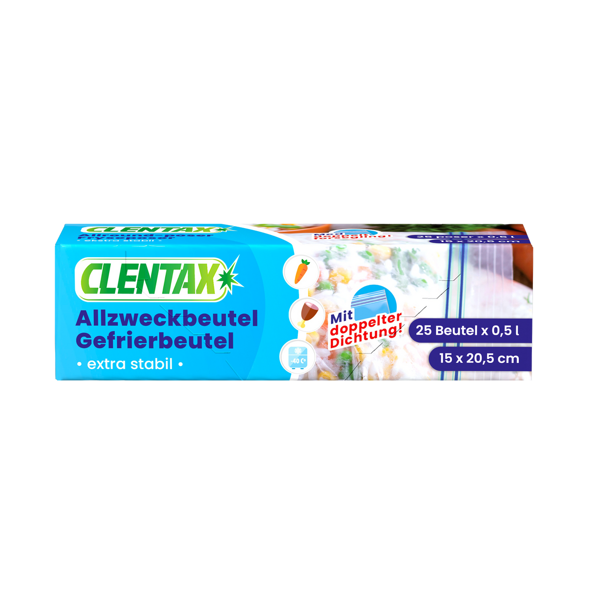CLENTAX Gefrierbeutel 25 x 0,5l PK