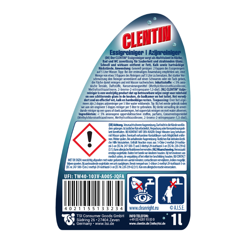 CLENTIN Apfel-Essigreiniger 1l PFL