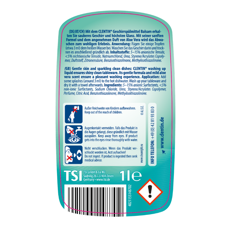CLENTIN Geschirrspülmi. Balsam 1l PFL