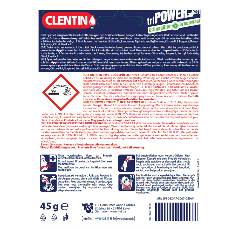 CLENTIN Grünspüler 45g BL