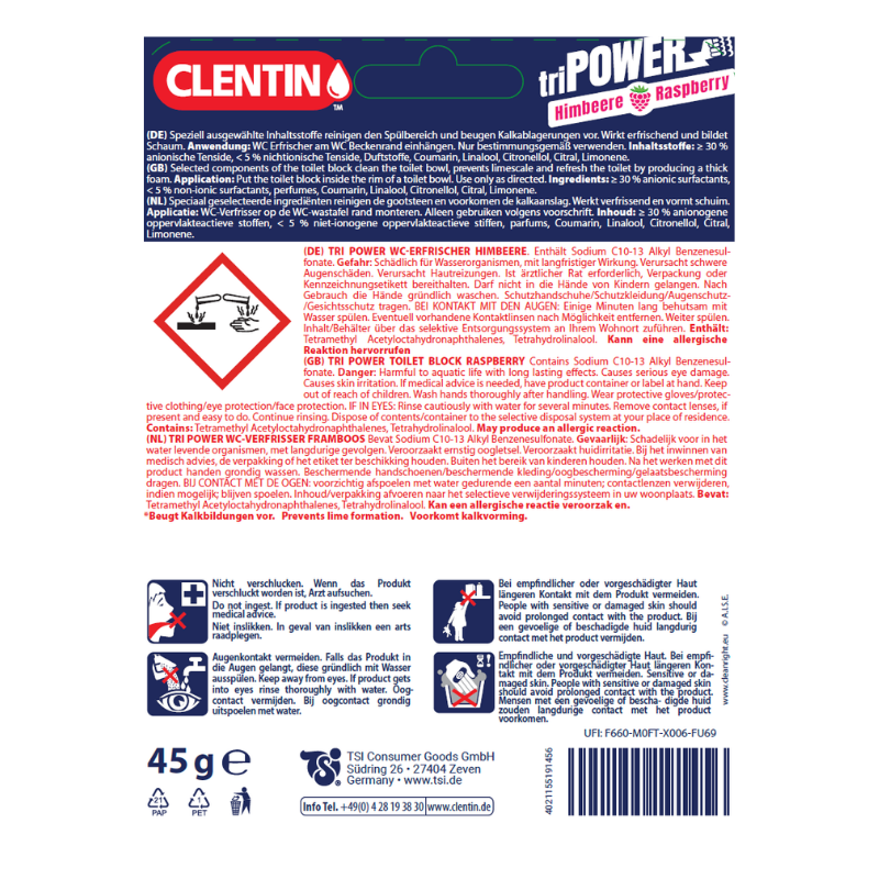 CLENTIN TRI-POWER Duftsp.Himbeere 45g