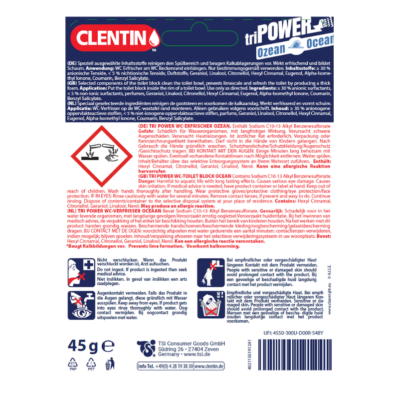 CLENTIN TRI-POWER Duftsp. Ocean 45g BL