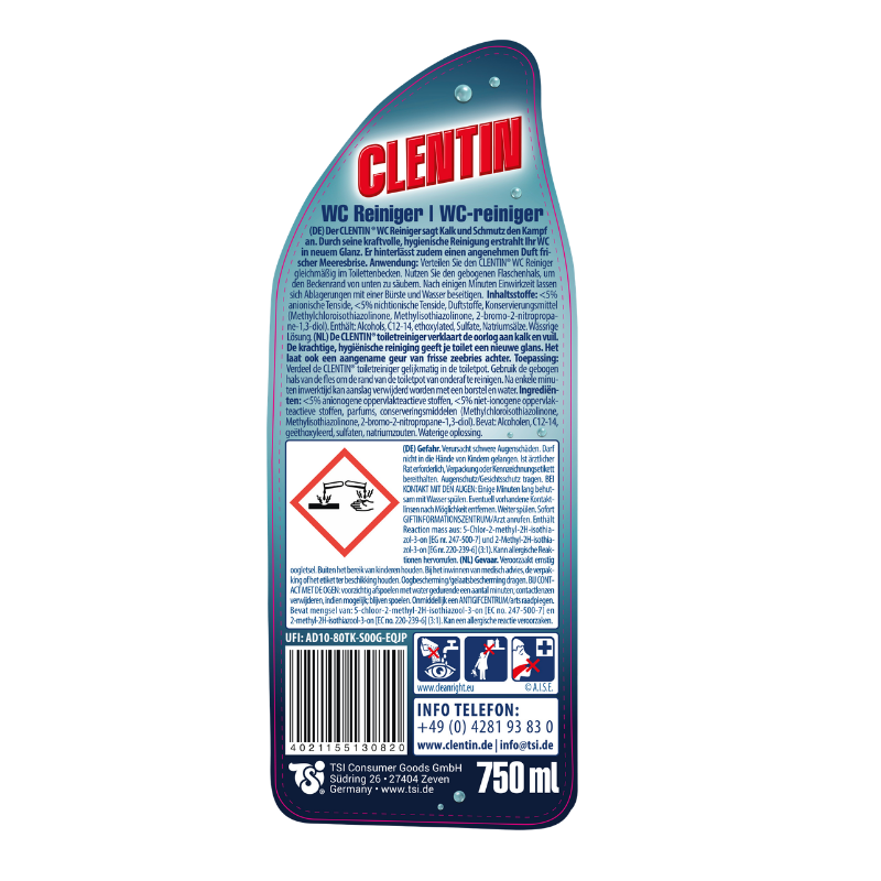 CLENTIN WC Reiniger 750ml FL (16er)