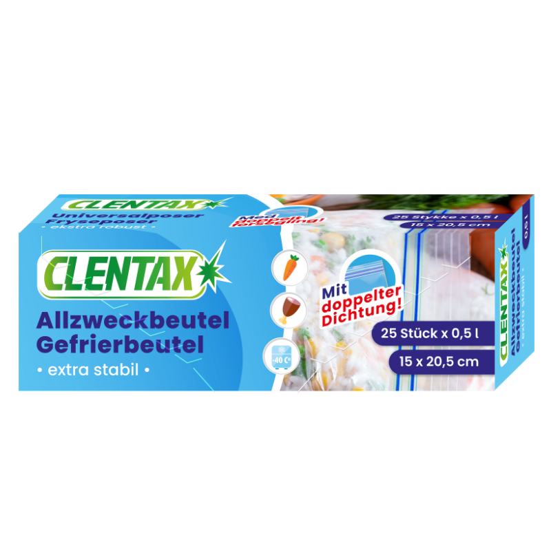CLENTAX Gefrierbeutel 25x0,5l PK