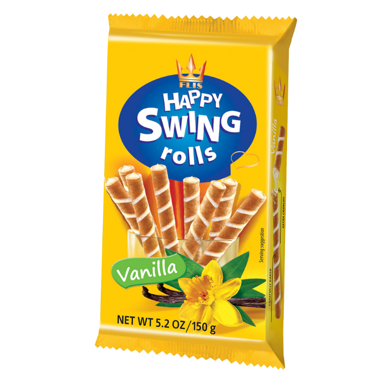 HAPPY SWING Waffelröll. Vanille 150g PK