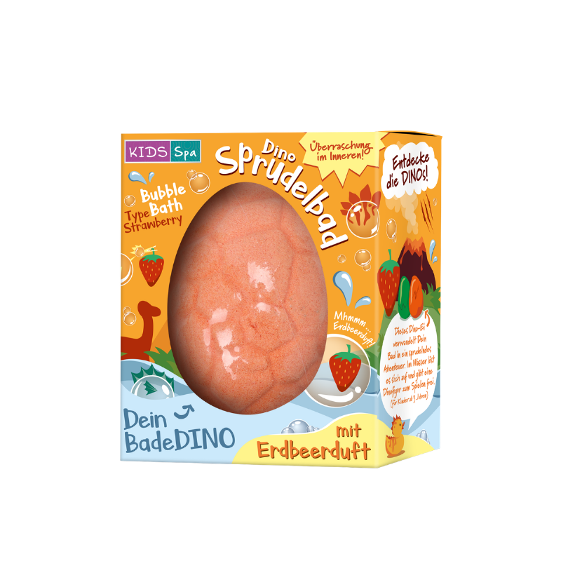 KIDS SPA Dino Badebombe Erdbeerduft