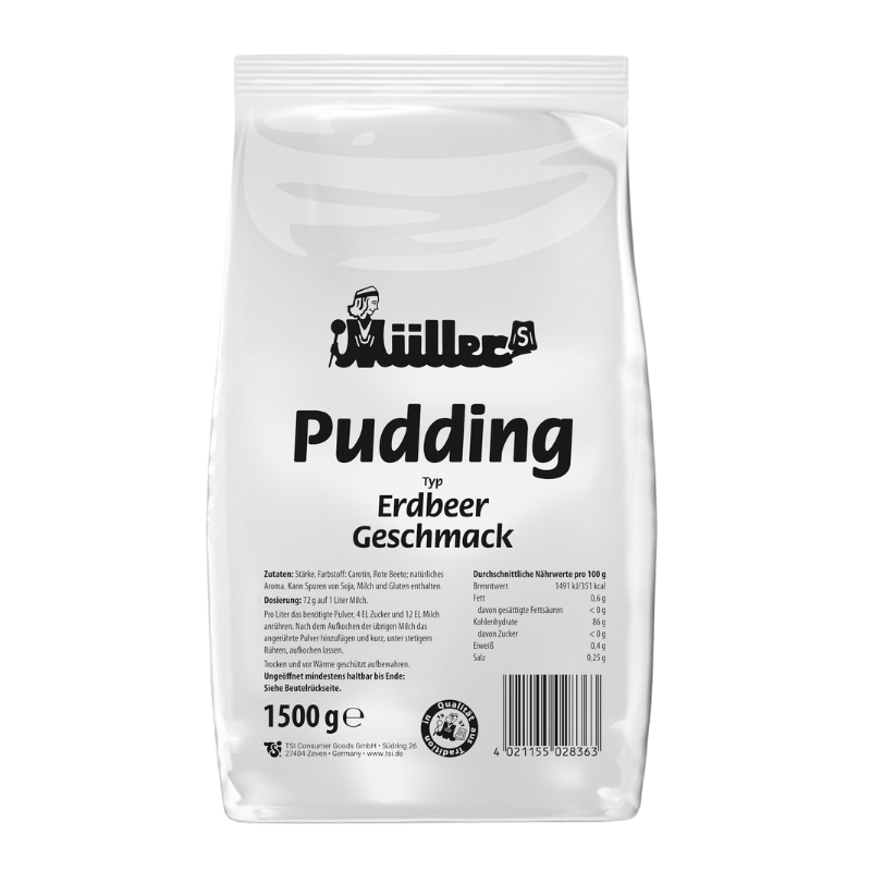 MÜLLERS Pudding Erdbeere 1,5kg BT