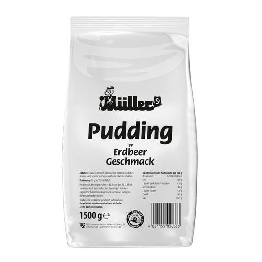 MÜLLERS Pudding Erdbeere 1,5kg BT