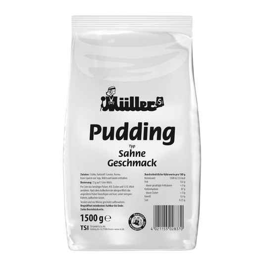 MÜLLERS Pudding Sahne 1,5kg BT