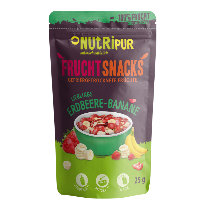 NUTRIPUR FRUCHTSNACKS FD Erdbeere-Banane 25 g