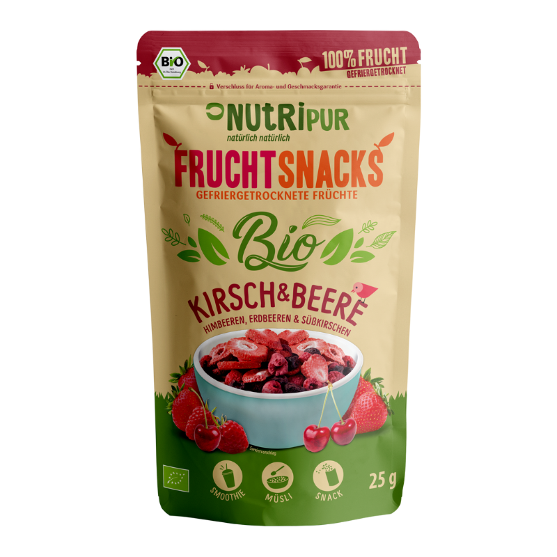NUTRIPUR FRUCHTSNACKS BIO FD Kirsch&Beere 25 g