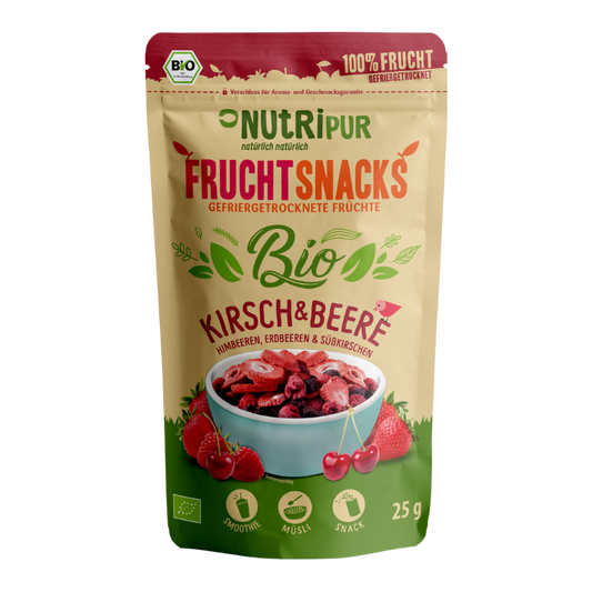 NUTRIPUR FRUCHTSNACKS BIO FD Kirsch&Beere 25 g