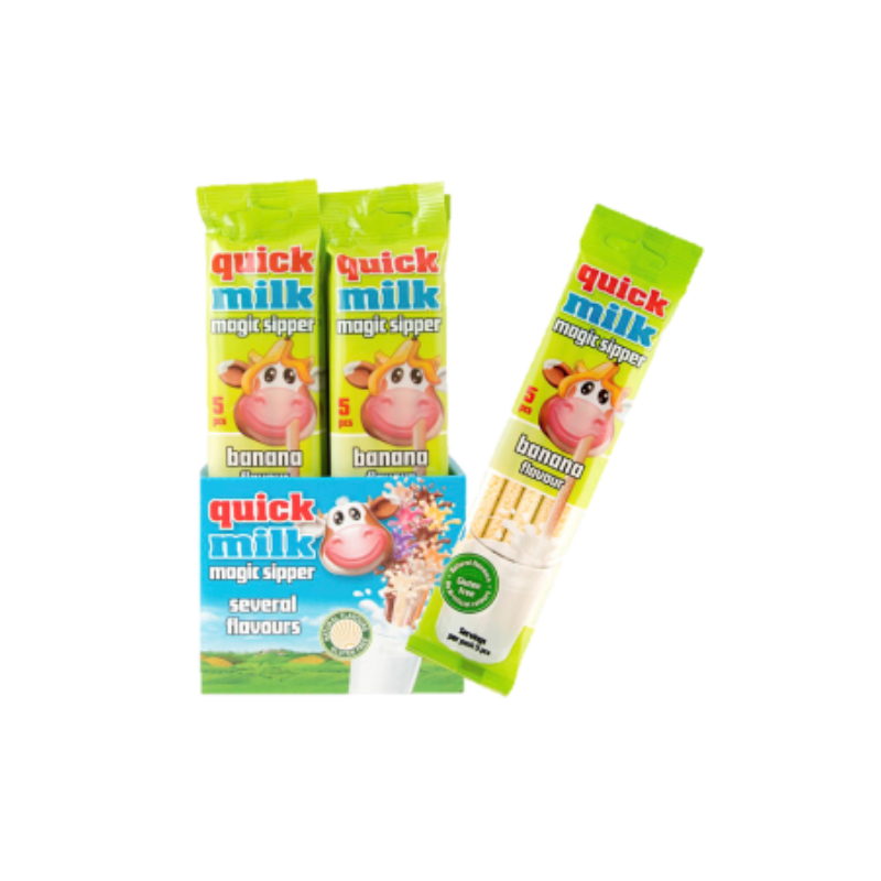QUICK MILK Trinkhalme Banane 30g PK
