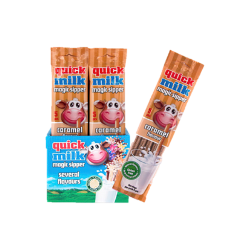 QUICK MILK Trinkhalme Karamell 30g PK