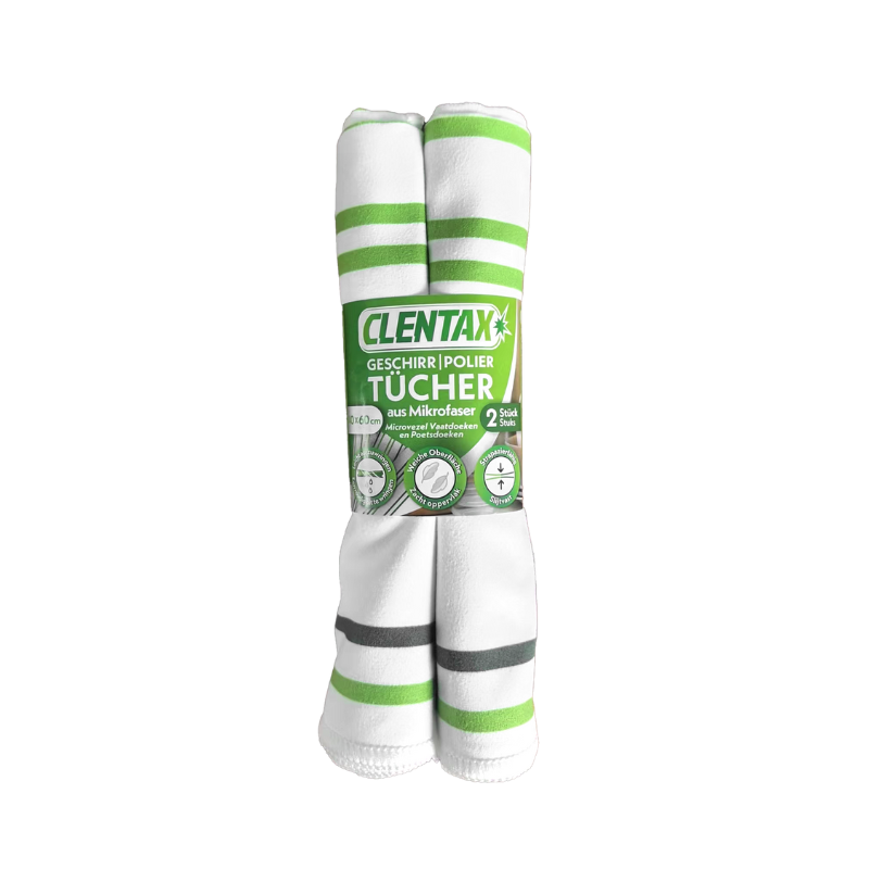 CLENTAX Geschirr- und Poliertüch. 2er PK