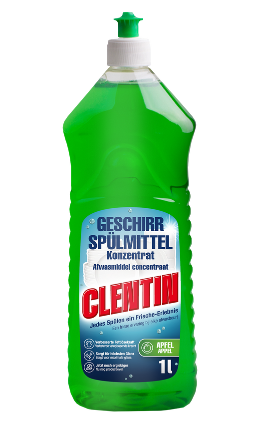 CLENTIN Geschirrspülmittel Apfel 1l PFL