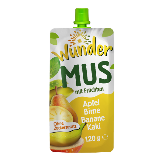 WUNDER Mus Kaki-Bana.-Apf.-Birne 120g BT